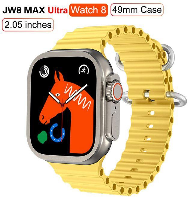 W&O W&O X8+Ultra Smart Watch (49 مم) هيكل من الألومنيوم مع حزام سيليكون Gold - شحن لاسلكي