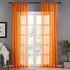 Deals For Less - Sheer Window Curtain set of 2 Pieces, Orange Color