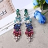 JASSY® Dangle Crystal Earrings Emerald Sapphire Ruby Drop Earrings Geometric Zirconia Party Gift