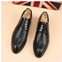 Tauntte Plaid Pattern Formal Shoes Men Retro Derby Casual Shoes (Black)