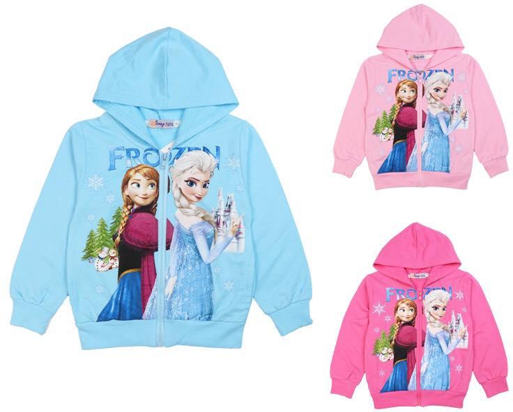 Koolkidzstore Girls Frozen Cartoon Printed Jackets -5 Sizes (3 Colors)