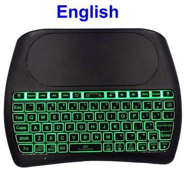 Backlight D8 Pro English Russian Spanish 2.4GHz Wireless Mini Keyboard Air Mouse Touchpad 7 Color Backlit For Android TV BOX