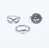fluffy women accessories Currency Earing-Set Of Rings 3 Pcs Fluffy Women's Accessories-Silver