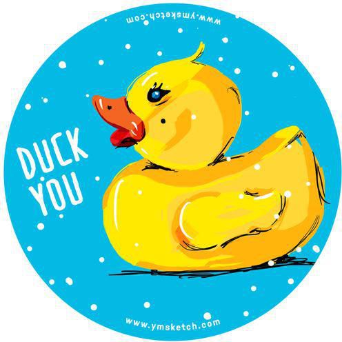 YM Sketch Duck Car Sticker