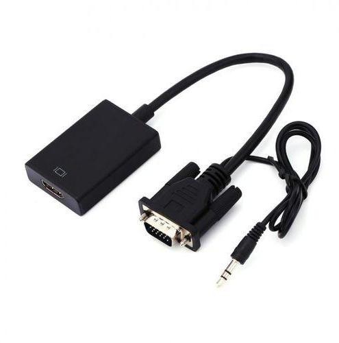  HDMI To VGA Cable Adapter With 3.5mm Audio Cord