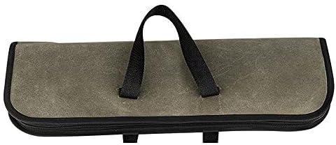 yongke Knife Case(4 Slots), Canvas Chef's Knife Roll Bag with Durable Handles, Portable Waterproof Knife Bag Knife Case