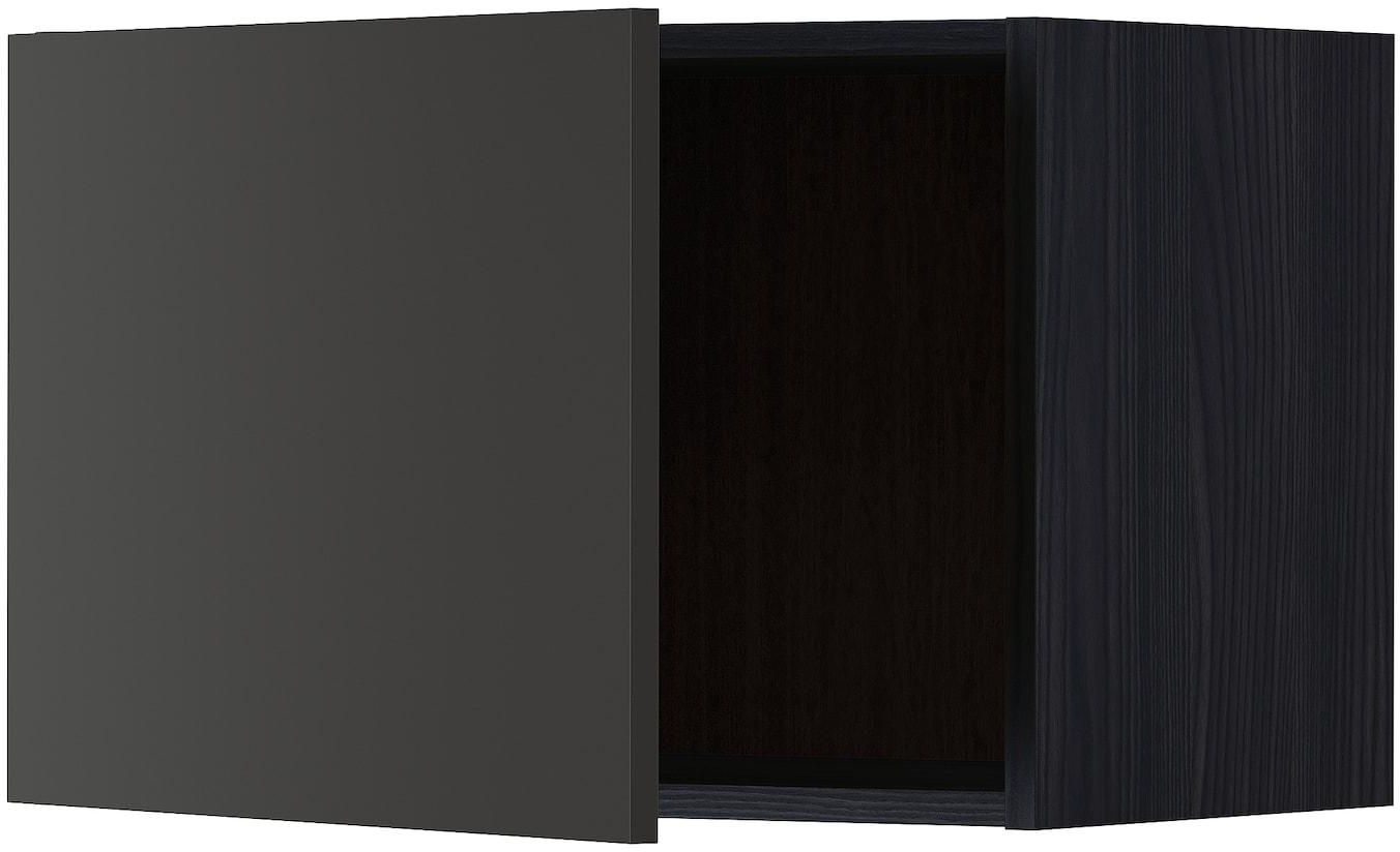 METOD Wall cabinet - black/Nickebo matt anthracite 60x40 cm