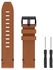 HuHa Band For Garmin Fenix 7S Solar 20mm Leather Steel Buckle Watch Band (Brown)