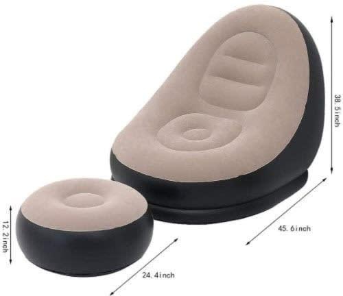 Inflatable Chair With Foot Rest And Electric Pump - Black