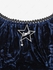 Plus Size Lace Trim Ruched Cinched Pentagram Buckle Velvet T-shirt - 3x | Us 22-24