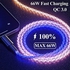 RGB LED Type C Charger Cord, 66W Fast Charging Cable, Color Gradual Light Up USB Type C Charger Cable, Perfect for Samsung Galaxy S21 S20 S10 S9 S8 Plus and More