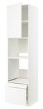 METOD / MAXIMERA خزانة عالية لفرن/فرن مع ب./2 د., أبيض/Veddinge أبيض, ‎60x60x240 سم‏ - IKEA