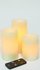 LED 4, 5 and 6" Wax Pillars with Remote 3 Piece Candles, Cream- Vanilla [ASTV1352]