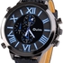 Oulm 9423 Watch with Roman Numerals Display PU Leather Band Japan Movt for Men – Black & Blue
