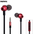 Remax RM-610D Stereo In-ear Earphone Headphone with Mic & Volume Control - Red