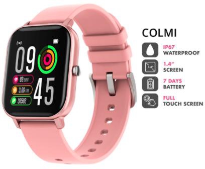 COLMI P8 Pro Smart Watch Temperature IP67 Touch Fitness Tracker (Pink)