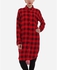 Femina Buttoned Checkered Long Shirt - Red & Black
