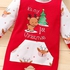 HIGHLAND My First Christmas Outfit Unisex – Baby First Christmas Costume Long Sleeve Hooded Romper Jumpsuit - Christmas Outfits for Babies - Christmas Costume Baby Boys Girls, Size 70 CM