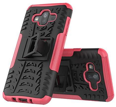 Boleyi Case for Samsung Galaxy J7 Duo, [Heavy Duty] [ Slim Hard Case] [ Shockproof] Rugged Tough Dual Layer Armor Case With stand function, Cover for Samsung Galaxy J7 Duo -Pink