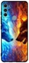 Protective Case Cover For Motorola Moto G60S Water & Fire Wolf