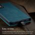 جراب جلد فينتاج قابل للطي مقاوم للصدمات بقفل مغناطيسي ومسند بفتحات للكروت لموبايل ايفون 12 Pro Max بحجم 6.7 بوصة من كلتربري - ازرق