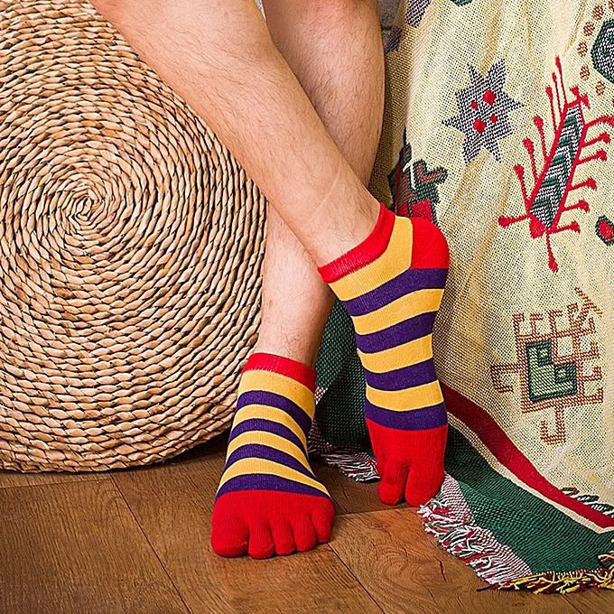Colorful Men/'s Five Toe Socks Pure Sports Trainer Running Finger Sock Breathable