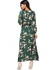 Long Sleeve Buttoned Floral Print Women's Maxi Dress - Green - M