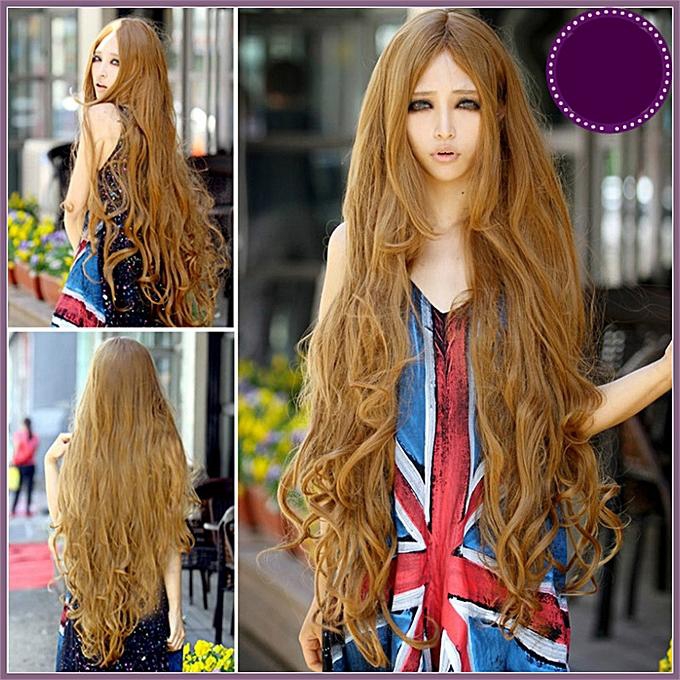 Generic 100CM Girl Natural Party Wig Long Full Curly Hair Fashion Synthetic Wig