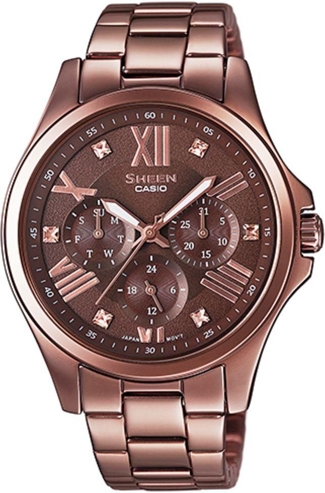 Casio Sheen Stainless Steel Band Brown color Ladies Watch SHE-3806BR-5A
