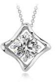 Square Love Sterling Silver Petals Classical Pendant Necklace - White + Gold