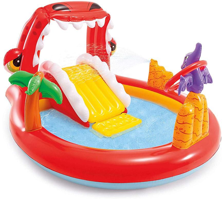 Intex Happy Dino Play Center 196 x 170 x 107 cm Inflatable Pool IT 57163NP