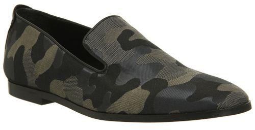 Mens Ask The Missus Grazie Loafers Khaki Camo Formal Shoes 