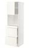 METOD / MAXIMERA Hi cab f micro combi w door/3 drwrs, white/Lerhyttan light grey, 60x60x200 cm - IKEA