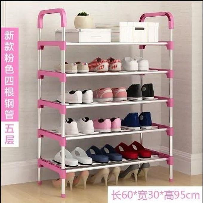 Stainless Shoe Rack- Pink