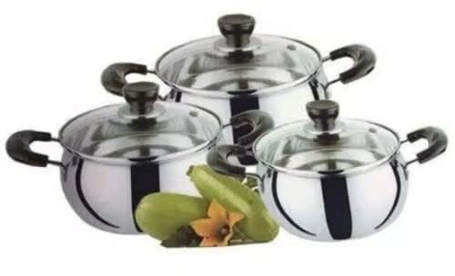 Sauce Pot With Glass Cover (3 Pieces)