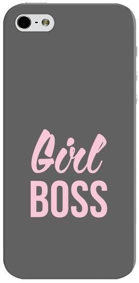 Stylizedd Premium Slim Snap Case Cover Gloss Finish for Apple iPhone SE / 5 / 5S - Girl Boss (Gray)