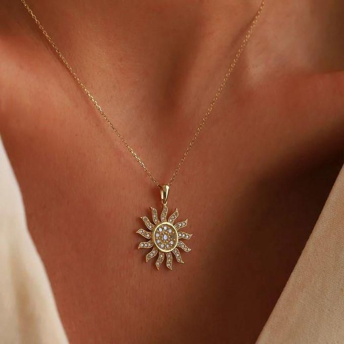 Artsy Sun Celestial Necklace-Silver
