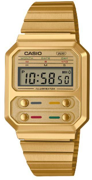 Casio Watch For Unisex A100WEG-9ADF Digital Metal Gold