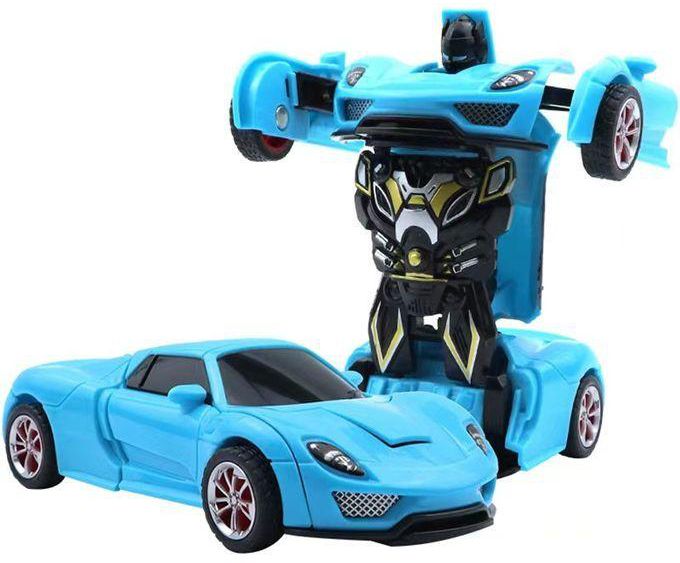 Car Inertial Transformer Robots Toy - Sky Blue