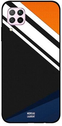 Skin Case Cover -for Huawei Nova 7i White Stripes Over Black Pattern White Stripes Over Black Pattern