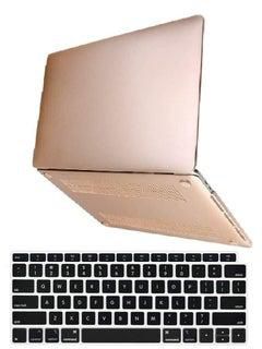 جراب MacBook Air 13 بوصة مع لوحة مفاتيح M1 A2337 A2179 A1932 2020 2019 إصدار 2018 ، غطاء بلاستيكي رفيع غير لامع متوافق مع Mac Air 13.3 بوصة مع شاشة Retina (ذهبي)
