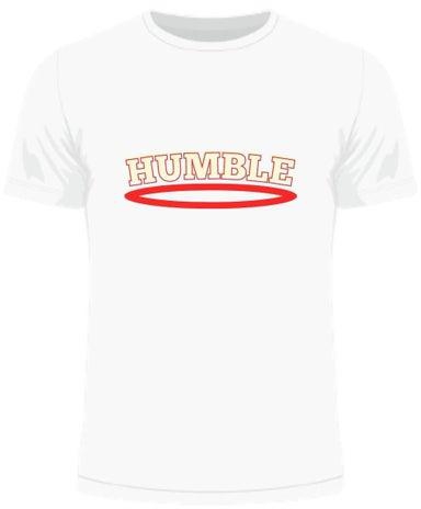 Humble Printed Casual Crew Neck Short Sleeve T-Shirt White