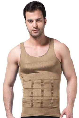 Men's Slimming Body Shapewear Corset Vest Shirt Compression Abdomen Tummy Belly Control Slim Waist Cincher Underwear Sports VestblackS9857565_ with two years guarantee of satisfaction and quality