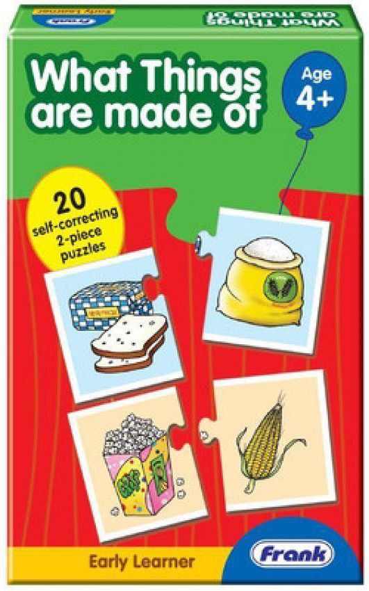 Frank What Things Are Made Of - 20 Self Correcting - 2 Pc Puzzles