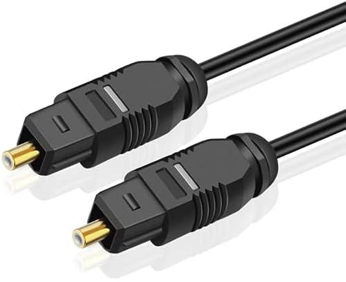 NTECH Digital Optical Audio Cable 1.5M S/PDIF fiber optic cable used For soundbars, home theaters, speaker wires, TVs PS-4, and X-box. male-to-male connection and Toslink technology for optimal audio.