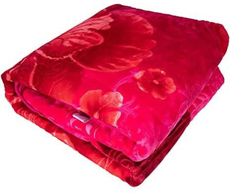 Santamora Polyester California King Size Floral Pattern,Red - Bed Blankets - 2725443896840