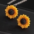 Earrings Sunflower Yellow Plastic Decorate Chain For Women & Girls