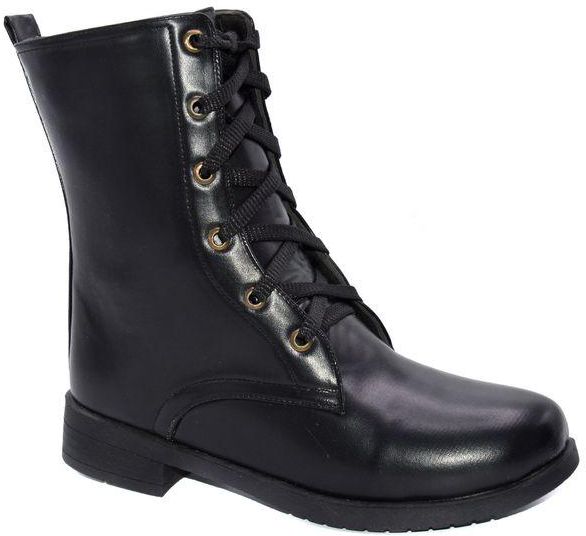 Shoozy Leather Lace Up Boot - Black
