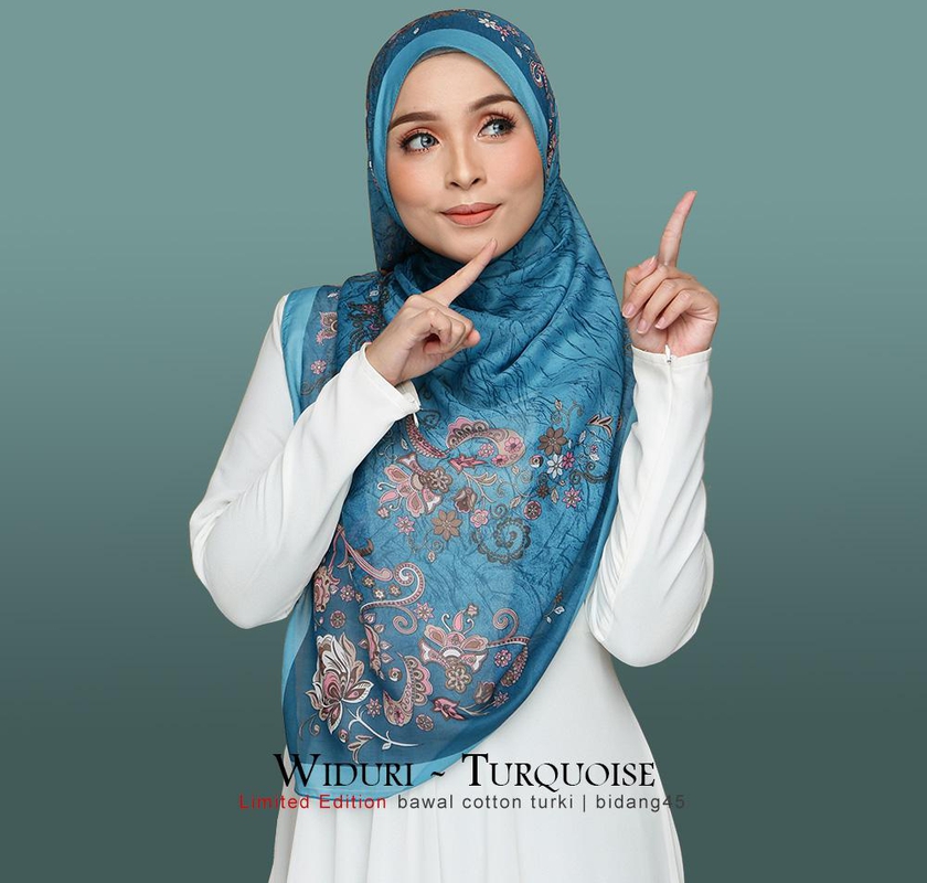 Lisiya Square Hijab Widuri 115cmx115cm (Turquoise)