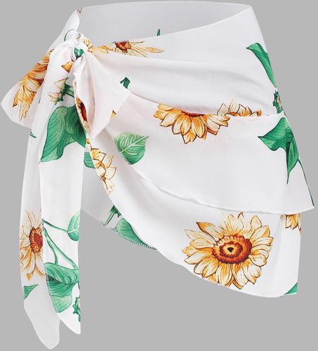 Multiway Tied Sunflower Layered Cover Up - Xxl